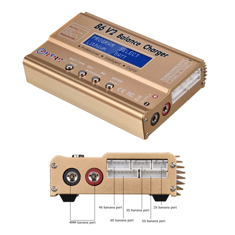 HTRC B6 V2 80 Вт 6A LiPo баланс зарядное устройство 8 в 1 зарядное устройство набор кабелей 15V6A адаптер переменного тока Lipo Безопасный мешок светодиодный аккумулятор Dis зарядное устройство