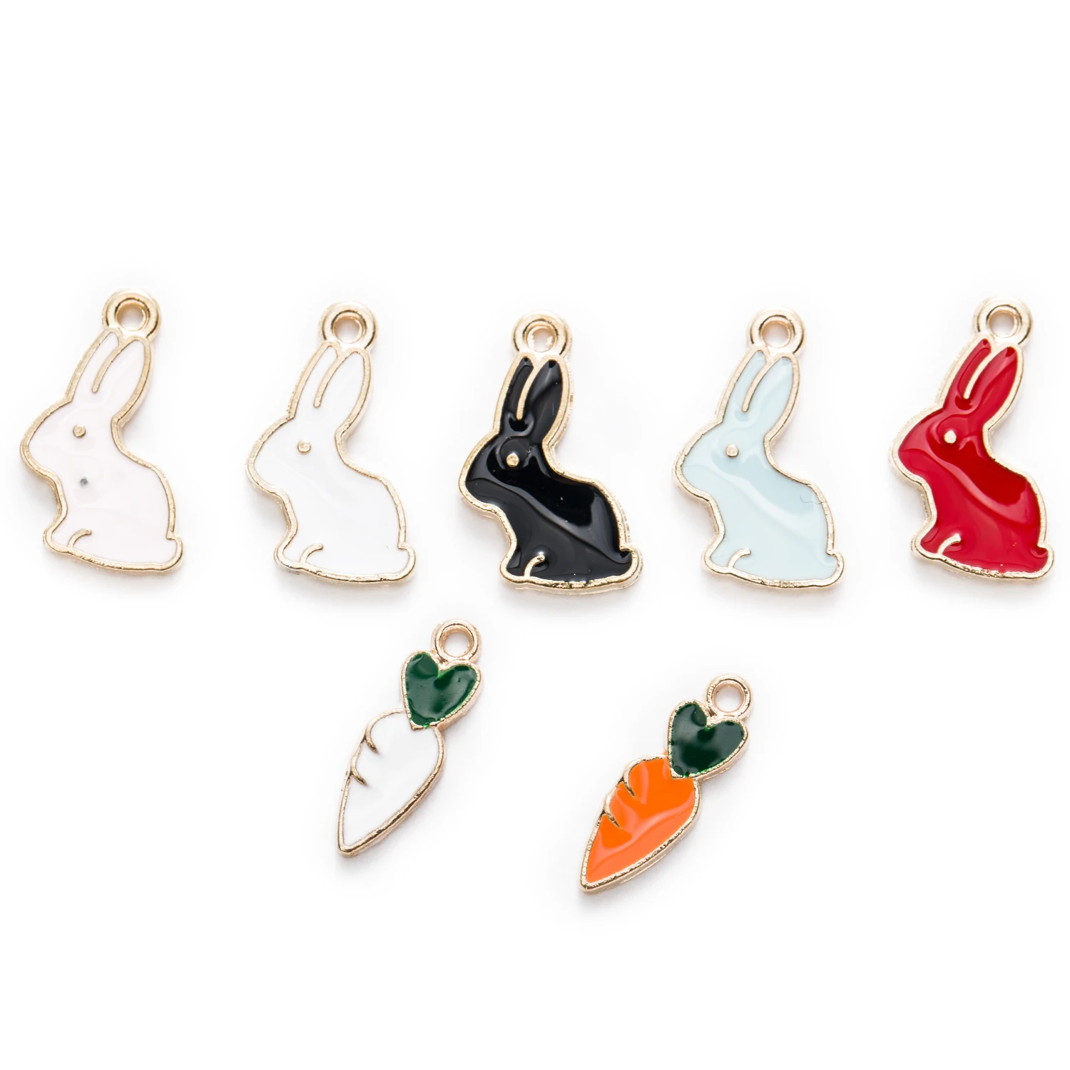 1 шт. подвеска из цинкового сплава с эмалью в виде кролика и моркови 16 18 мм|charm