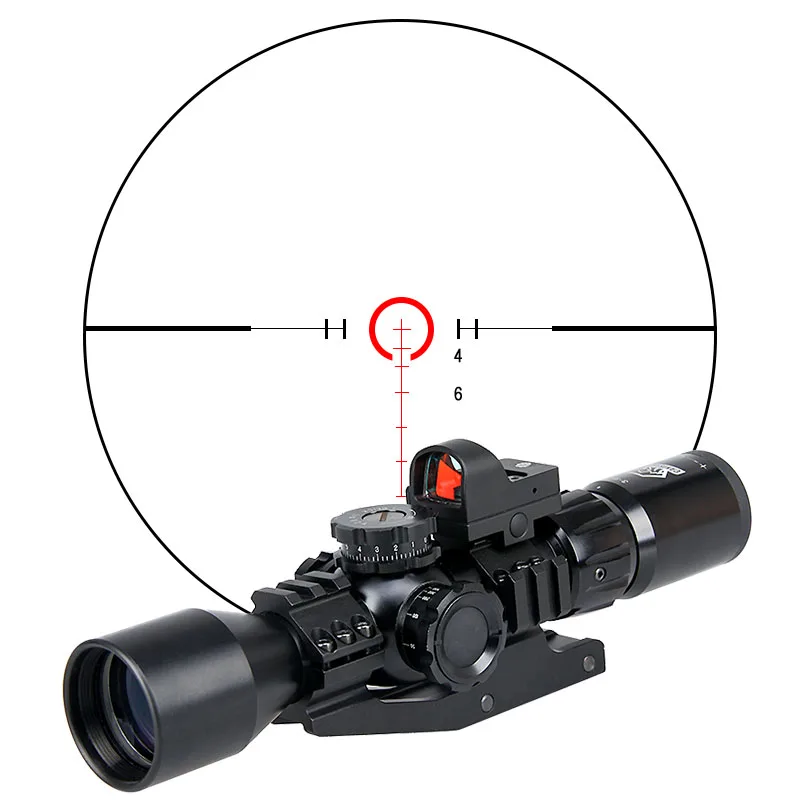 Canis Latrans Новый 3 9x40FIRF прицел с мини красной точкой боковой Фокус для наружного