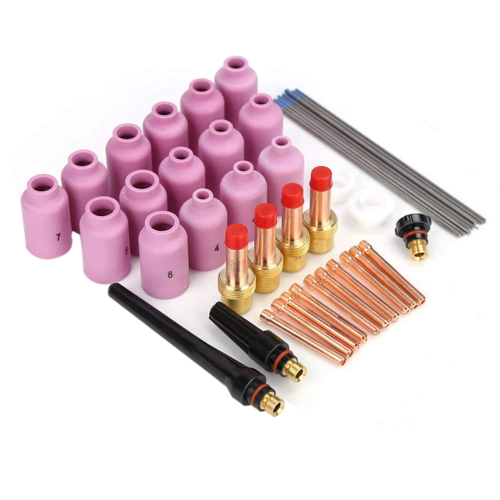 SHGO 46pcs TIG КИТ газовой линзы для WP 17 18 26 WL20 фонарь аксессуары запасные части