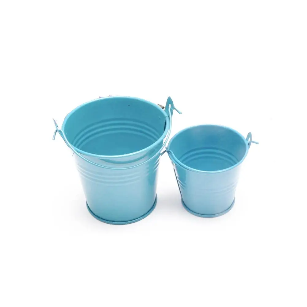 Light Blue 1 шт. простые маленькие железные бочонок жесть мини-Ванна декоративные бочонок анти-деформа яркий цвет прочный не выцветает без краски серебро - Цвет: Light Blue