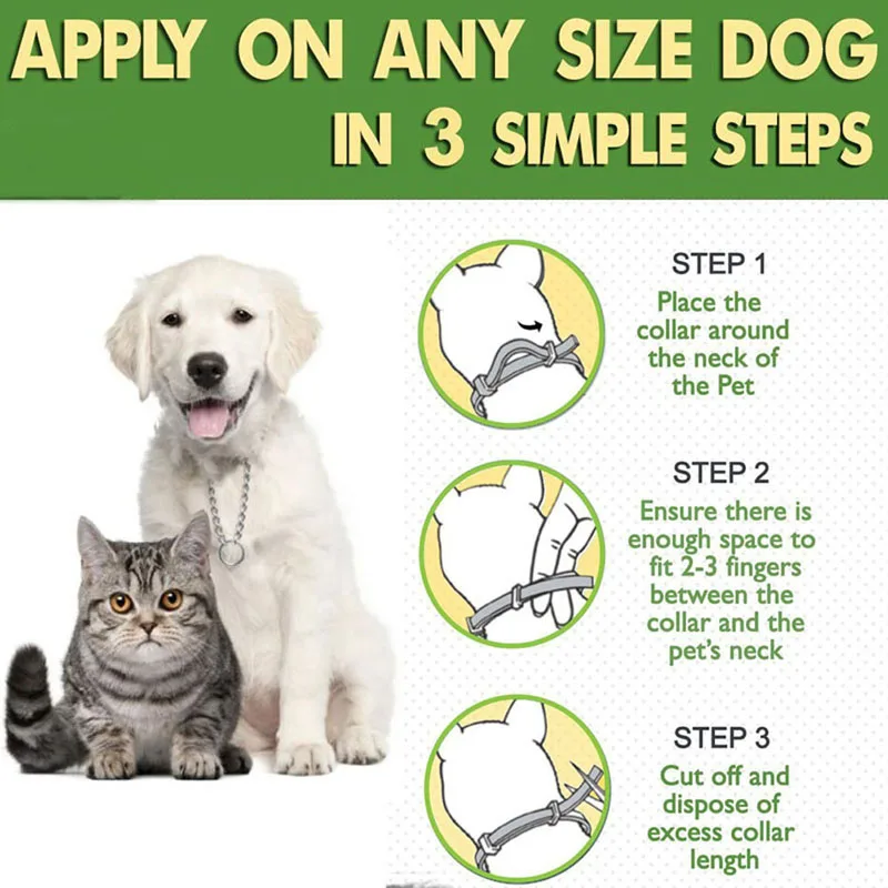 Ошейник для кошек и собак собачий поводок от блох вредителей насекомых убивает
