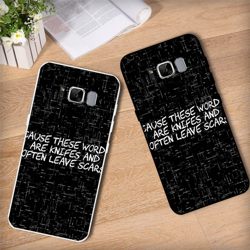 Fundas For Samsung Galaxy S8 G950 Letters Case G950F Silicone Cover Coque 5.8 inch G9500 SM-G9500 Black Matte Shell |