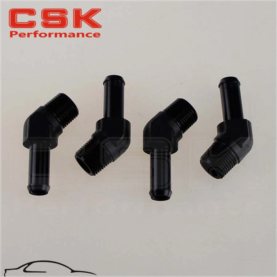 4 шт. алюминиевый 3/4 &quotNPT Мужской 45 градусов до 3/4&quot шланг соска AN12 фитинг BK|an12