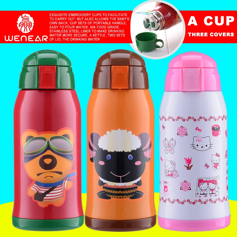 Высокое качество Дети Портативный бутылки Нержавеющая сталь двойные стенки