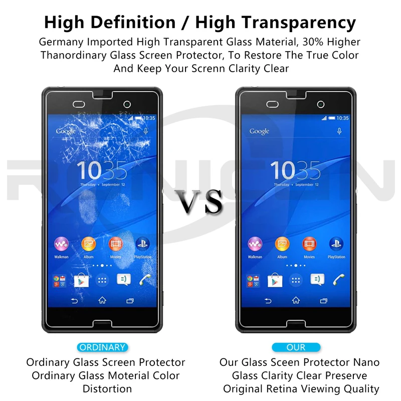 2 шт. ronican 2.5D закаленное Стекло для Sony Xperia Z3 Z4 Z5 компактный Z1 Z2 M2 M4 Aqua M5 Экран