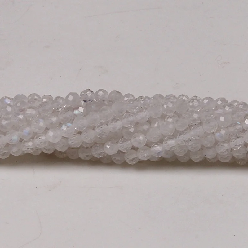 2mm 3mm Natural Blue Moonstone Gemstone Faceted Round Loose Beads DIY Accessories for Necklace Bracelet Earring Jewelry Making | Украшения