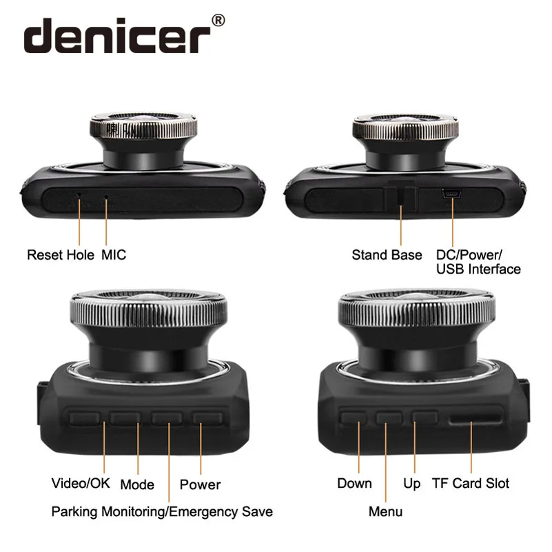 Denicer, автомобильная Cvr камера, видеокамера, 1280x720 P, Dashcam, авто регистратор, Dvr, 100 градусов, широкий угол обзора, портативный видеорегистратор