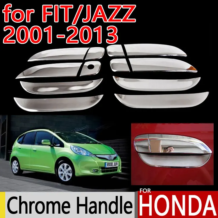 For Honda Fit Jazz Chrome Door Handle Covers Trim Set of 4Pcs 2001-2013 Car Accessories Stickers Styling | Автомобили и мотоциклы