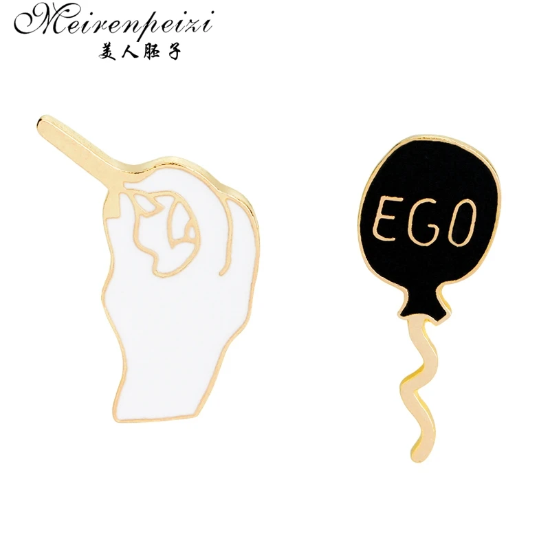 Забавная тыкающая брошь в форме воздушного шара эмалированный штырь поп рюкзак