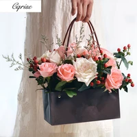6pcs waterproof gift box with handles flower box bouquet gift packaging valentines day wedding party decorations supplies