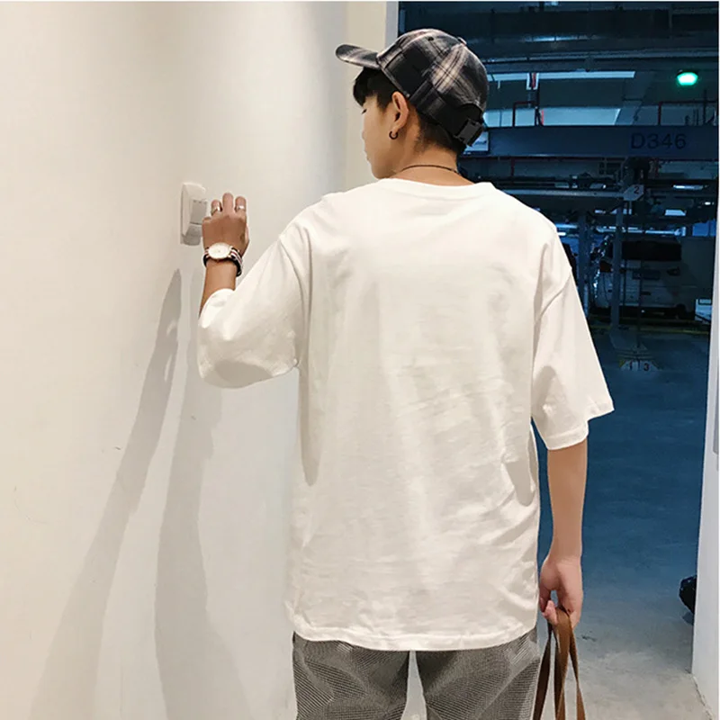 

White T Shirt Cotton High Quality Loose Printed Mens Hip Hip Tshirts Hipster Streetwear Short Sleeve Vogue Tops Fashion Nice