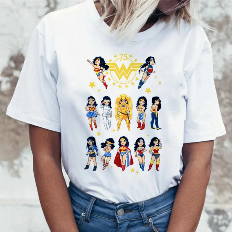 2724 Wonder Woman футболка ulzzang футболка женская футболка в стиле Харадзюку femme хип-хоп женский летний топ уличная одежда с рисунком - Цвет: 2724