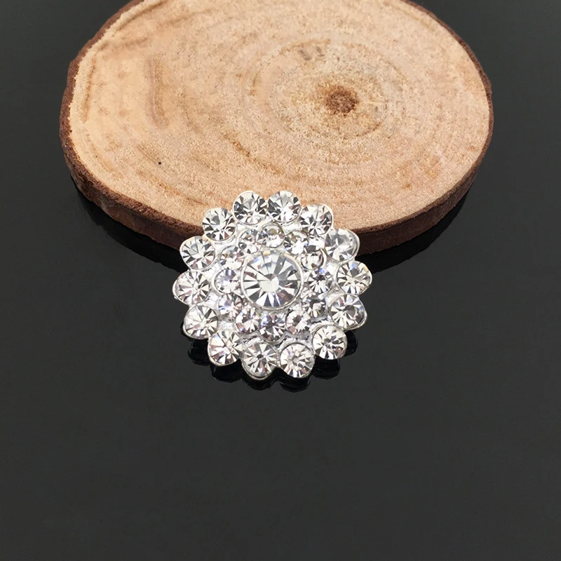 20 шт хрустальные круглые украшения в виде цветка из страз пряжка со стразами