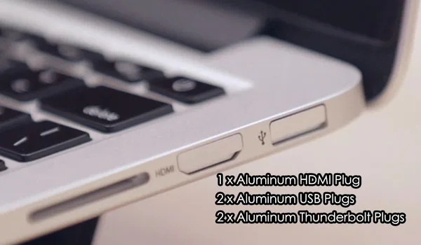 Алюминиевые пылезащитные заглушки качественные для MacBook Pro Retina 13 и 15 Дюймов 5