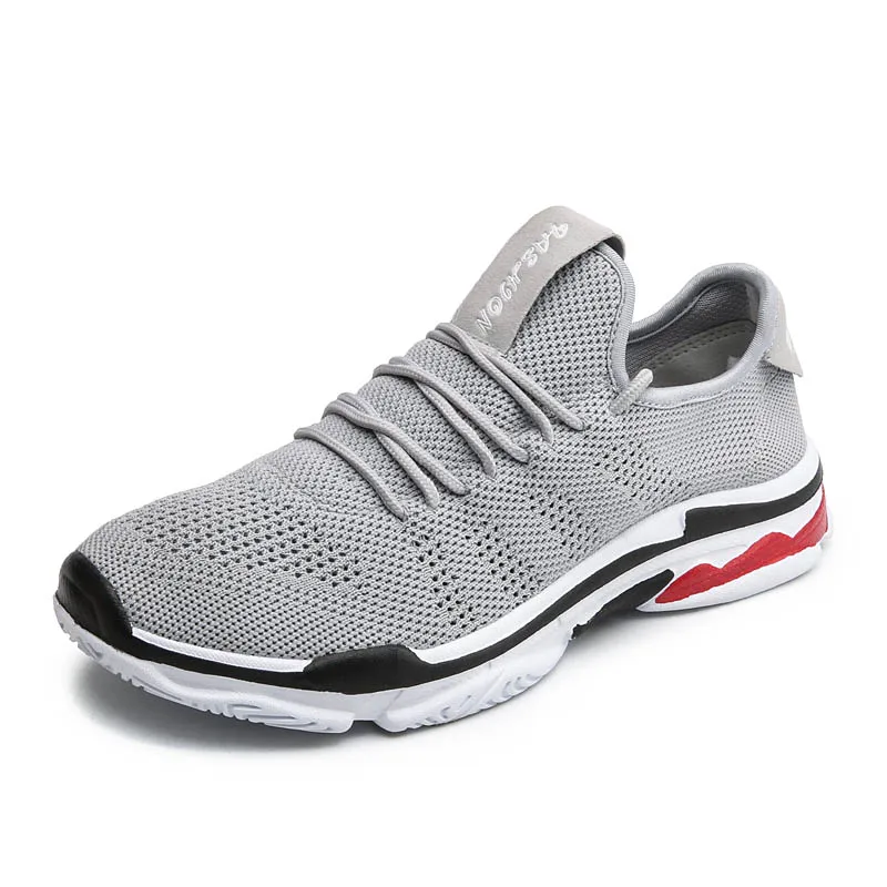 Дышащая женская обувь; обувь на плоской подошве; повседневная женская спортивная обувь из сетчатого материала; коллекция года; сезон весна-осень; однотонная Вулканизированная обувь на шнуровке - Цвет: Серый