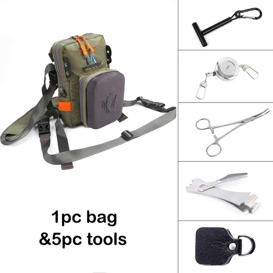 1bag and 5 tools Сумка для ловли нахлыстом Maximumcatch с формованной спинкой для ловли нахлыстом - Цвет: 1bag and 5 tools