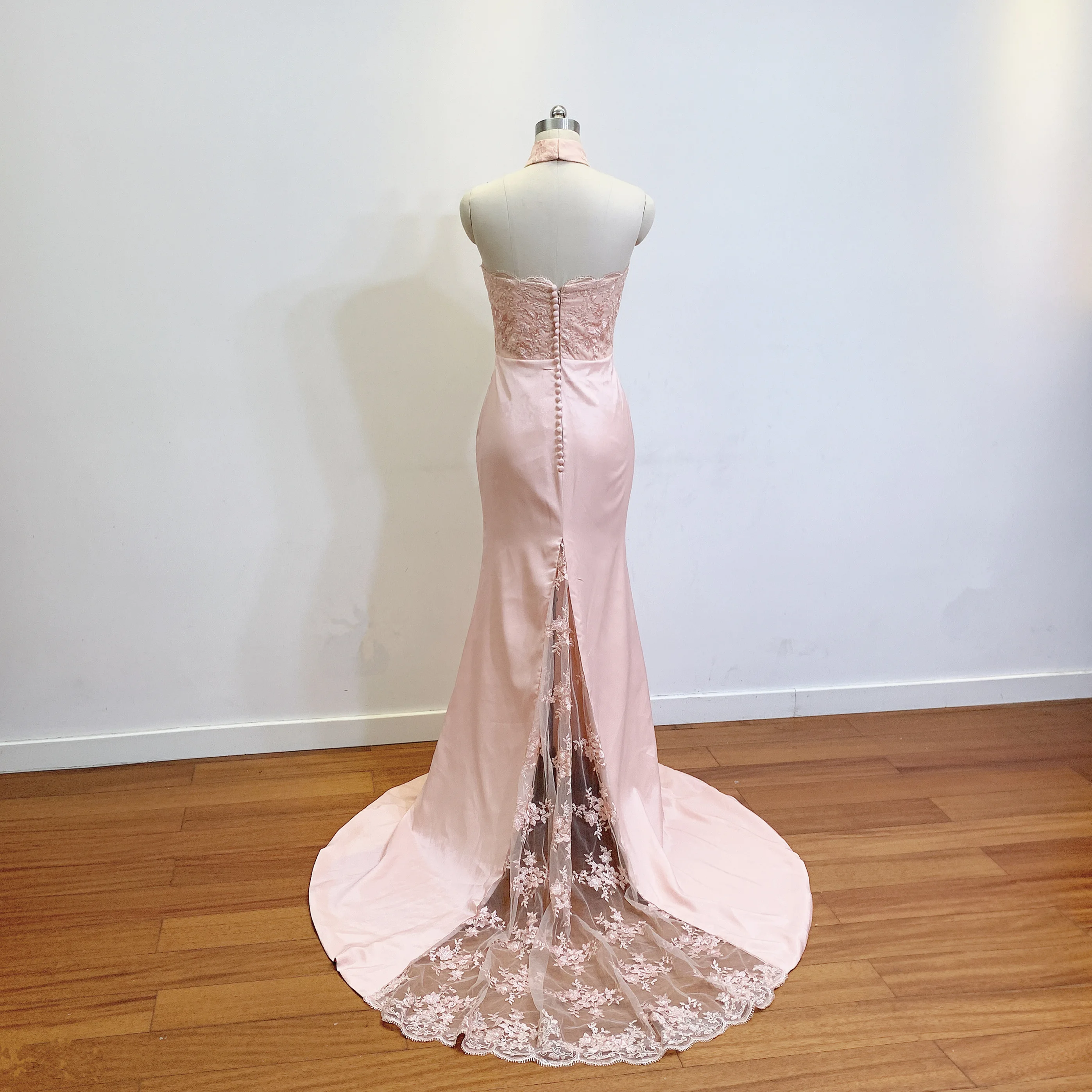 Vestidos De Fiesta/розовые кружевные платья для выпускного вечера 2019 г. Новая модная