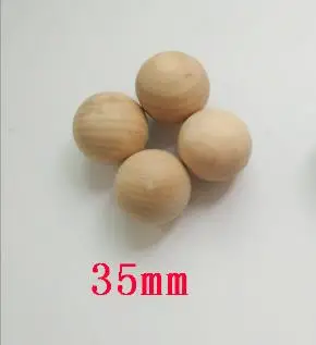 35mm 10 шт./лот, деревянные шарики из натурального круглого дерева, бусины для рукоделия, шар без отверстия 35 мм/40 мм, материал для ювелирных изделий, аксессуары - Цвет: 35mm
