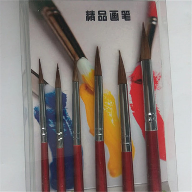 6 шт. набор кистей для краски волос с круглыми точками акварельные кисти