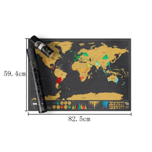 Новая карта мира с царапинами Постер путешествий персонализированный журнал
