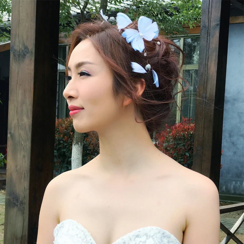 

Wedding Hair Accessories Super Lightness Feather Hairband Crown Facisnator Bridesmaid Headdress Headwear Hair Ornament Tiaras