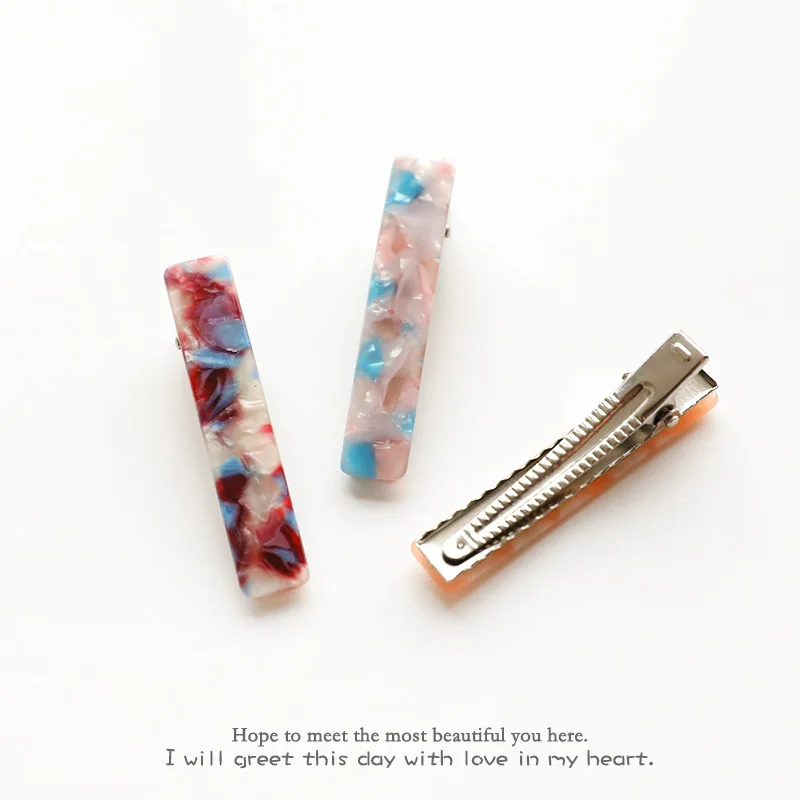 One Word Clip Duckbill Tortoiseshell Acrylic Leopard Hair Pins Wedding Accessories Head Jewelry Simple Acetate Hairpin | Украшения и