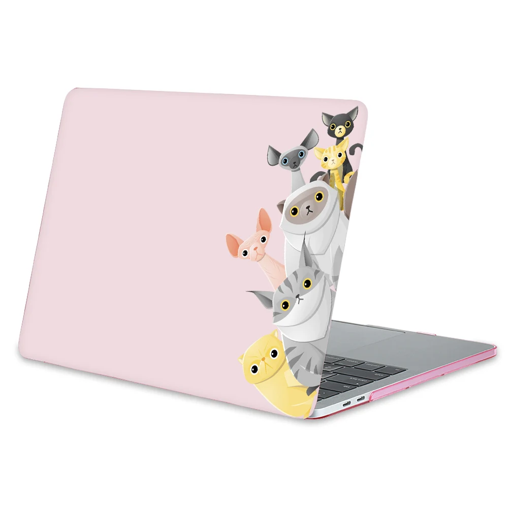 Чехол для ноутбука с принтами животных Redlai для Macbook Air Pro retina 11 12 13 1" кошачий семейный Жесткий Чехол для Mac book Pro 13 15 Touchbar