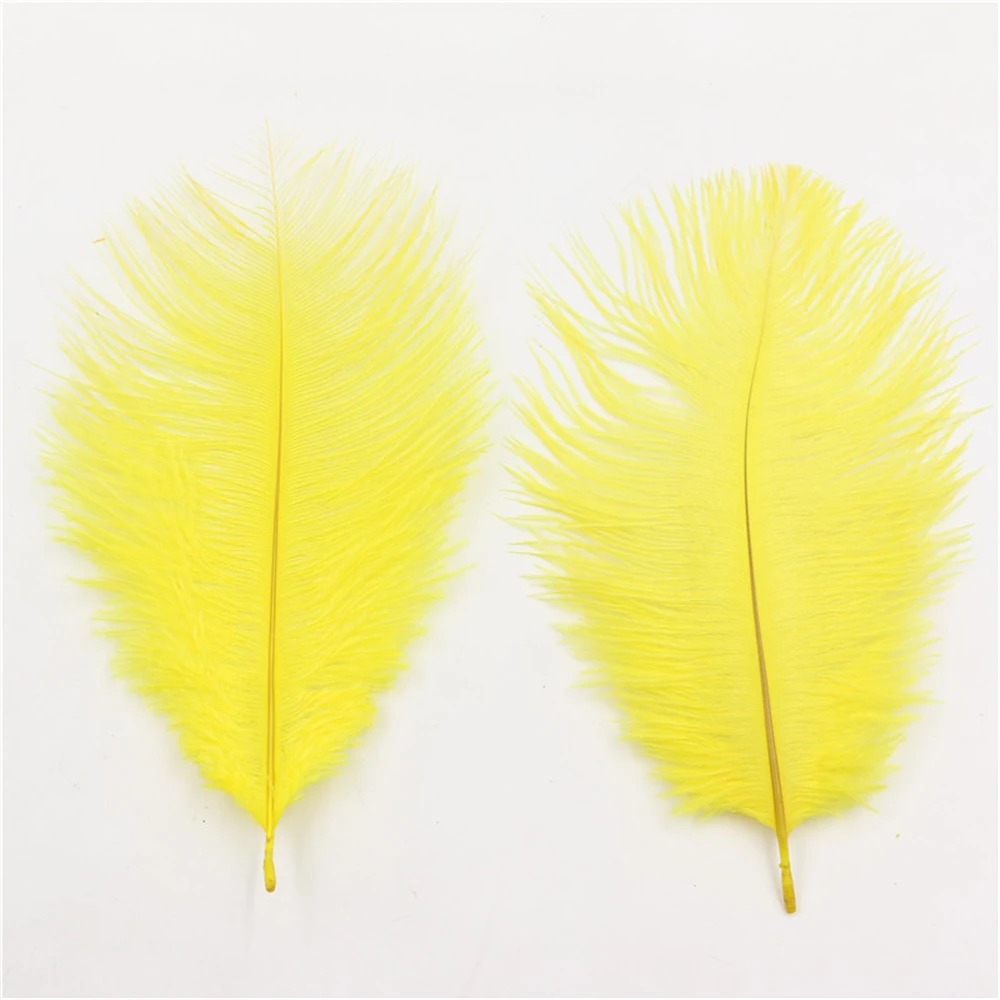 Желтые Страусиные перышки 15 20 см свадебные украшения вечерние декоративные