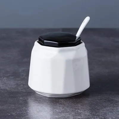 Kitchenware supplies ceramic marble spice jar sugar cans geometric pattern olive oil vinegar bottle kitchen cooking tools - Цвет: 1pcs-a