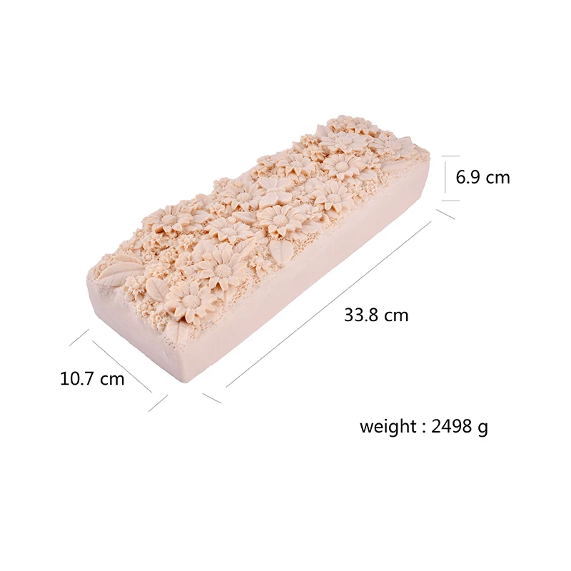 Силиконовая форма для мыла Loaf большой прямоугольник с декоративными узорами на нижней части для ручной работы