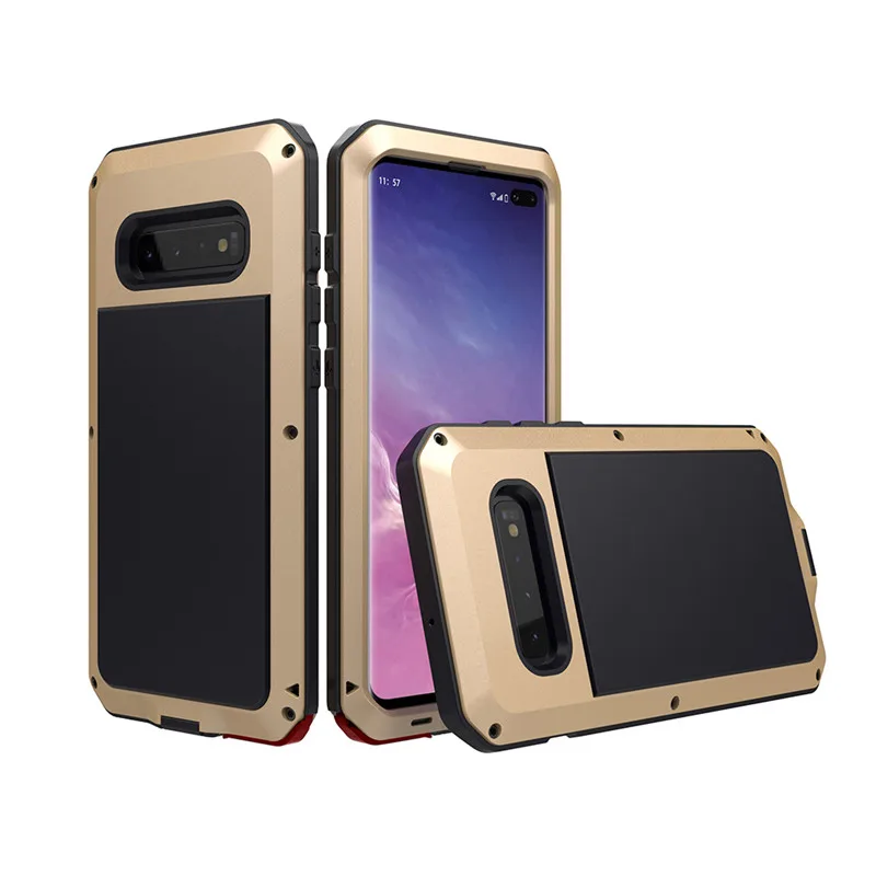 Золотой Металлический силиконовый чехол для samsung S10 E S9 S8 Plus S7 Edge противоударный защитный Алюминиевый сверхпрочный защитный чехол Doom для Note8 9 - Цвет: Золотой