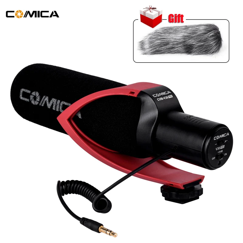 

Comica CVM V30 PRO Video Microphone for Canon Nikon Sony DSLR Camera with Windmuff Directional Condenser Interview Recording Mic