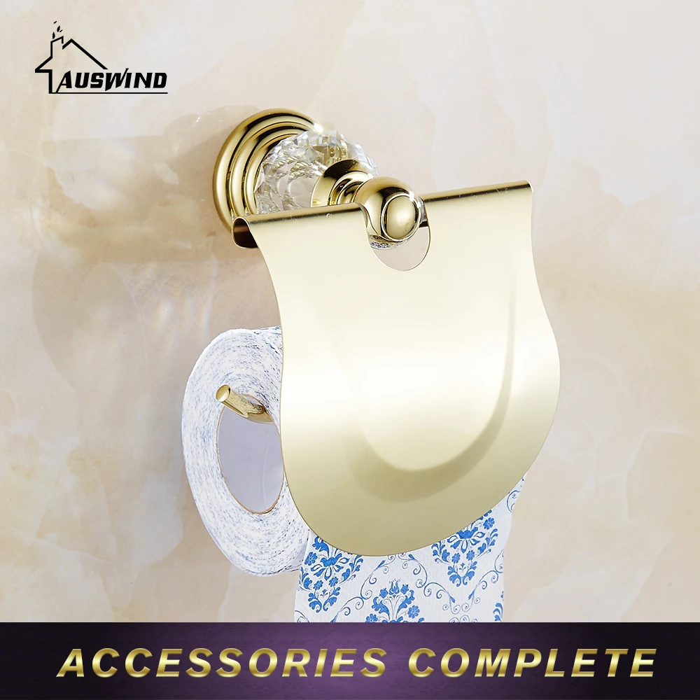 Античный золотистый латунный полированный набор аксессуаров для ванной комнаты