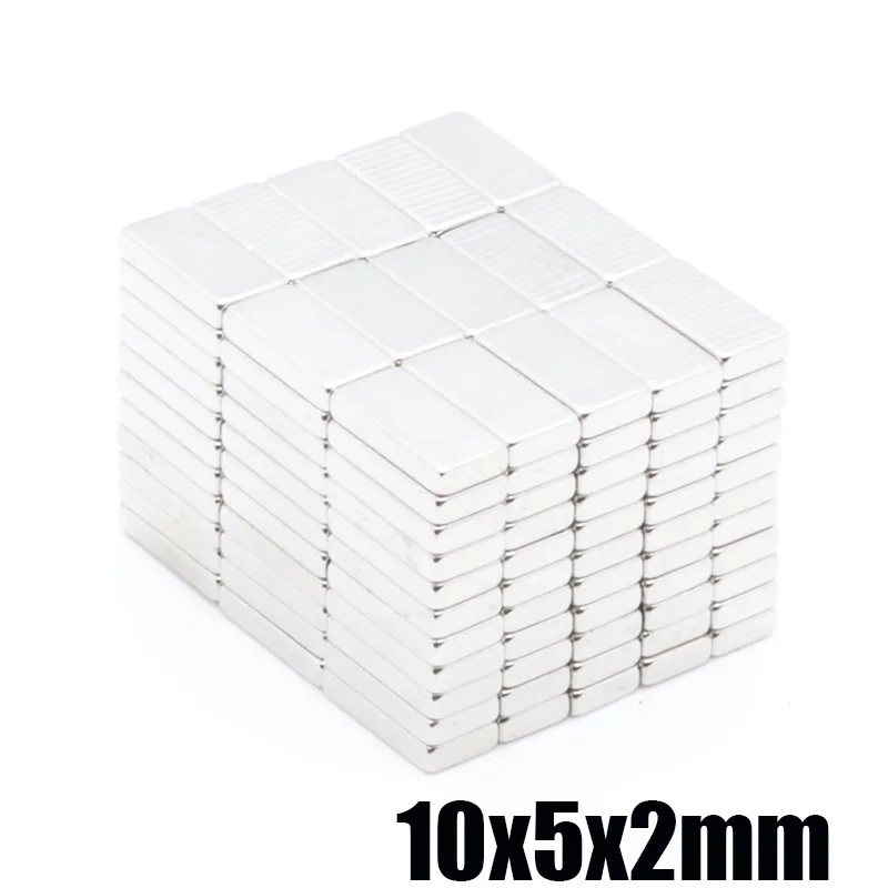 Сильный квадратный неодимовый магнит NdFeB N35 10x5x2 мм 200 шт. | Строительство и ремонт