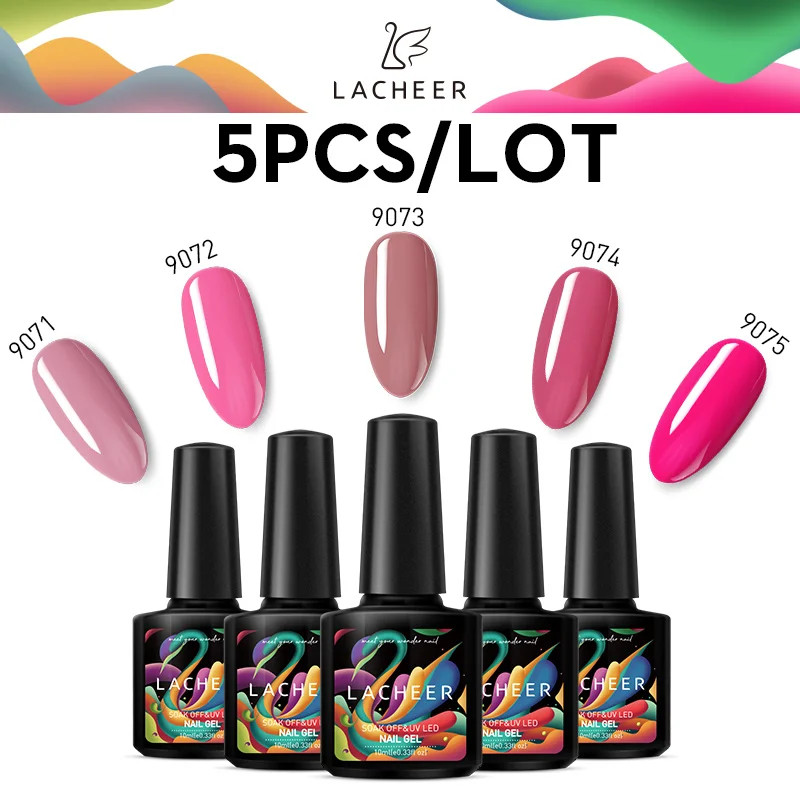Lacheer UV Nail Gel Polish Set Need Led Lamp Hybrid Varnish Semi Permanent Lacquer Kits Long Lasting | Красота и здоровье