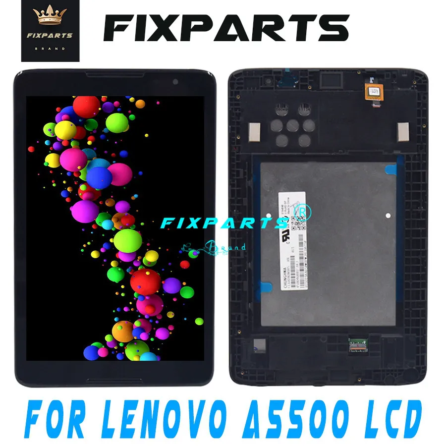 Черный ЖК-дисплей Tab A5500 8," lenovo A5500 ЖК-дисплей кодирующий преобразователь сенсорного экрана в сборе+ сменная рамка lenovo A5500