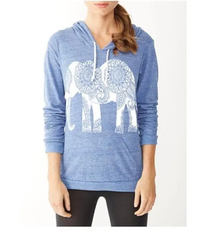 Осень-Весна Женщины Повседневная Печатные Толстовки Кофты С Длинным Рукавом