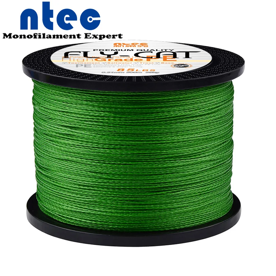 Плетеная рыболовная леска из ПЭ 500 м мультифиламентная 4 пряди от 10 до 80 фунтов