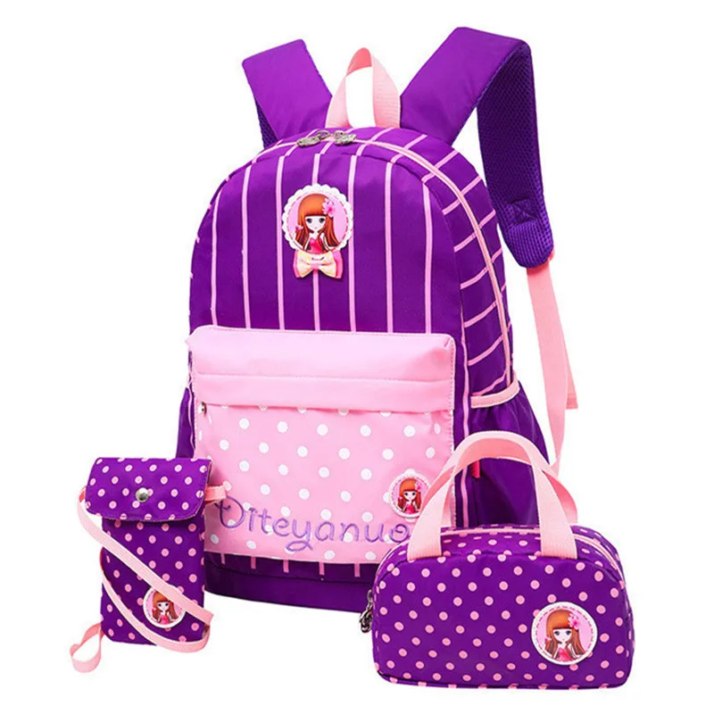Вместительный рюкзак 3 шт./компл., школьные ранцы для девочек-подростков, милые рюкзаки с принтом, женская сумка