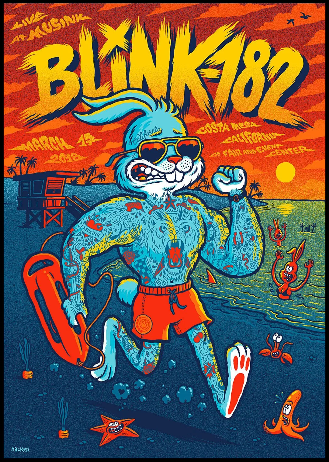 ВИНТАЖНЫЙ ПЛАКАТ The Blink 182 рок группа белая бумага панк плакат рисунок звезды