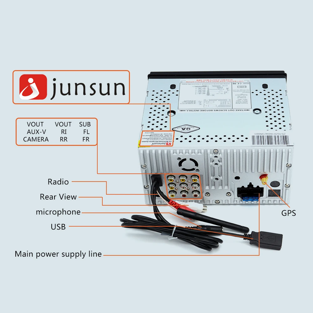 Junsun 7 &quotНовый Android 6.0 автомобильный проигрыватель double 2 DIN 1024*600 Универсальный
