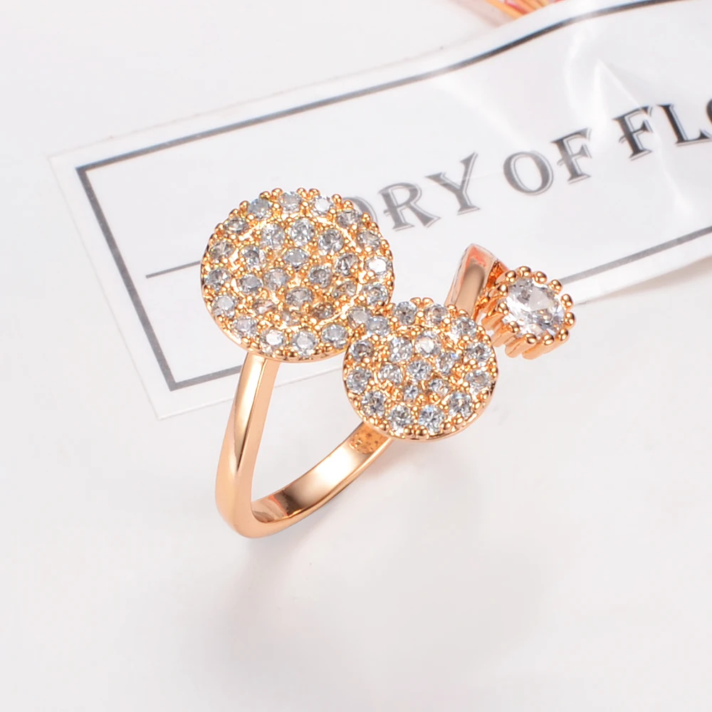 2018 Women Rings Wedding Dress Rose Double Round Design Fashion Adjustable Jewelry Bands For | Украшения и аксессуары