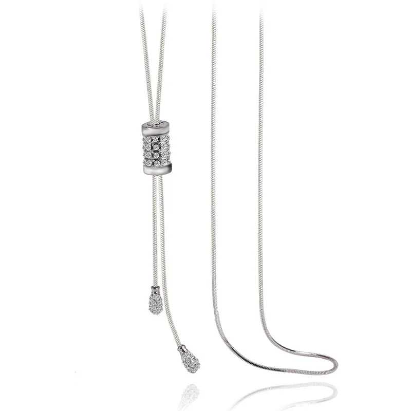 silver color Нежное Длинное колье с кисточками и кулонами для женщин модное ювелирное изделие простое ожерелье свитер платье аксессуары ко всему - Окраска металла: silver color