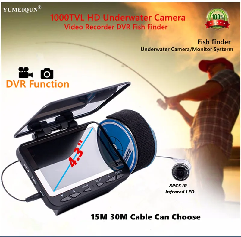 8 шт. IR led объектив из нержавеющей стали DVR подводный ледяной океан рыболовная