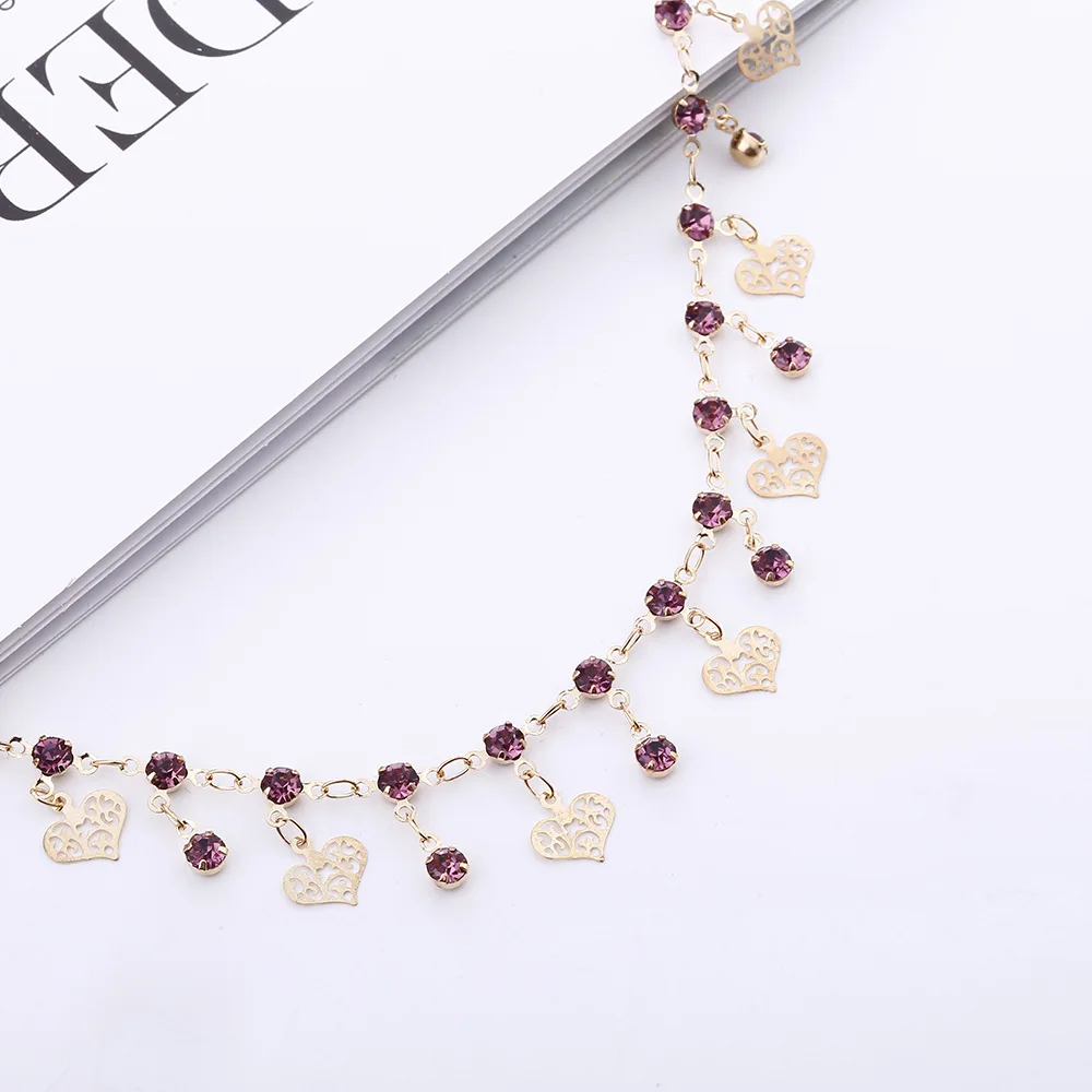 Полая любовь в форме сердца металлические блестки кисточка ожерелья женские 2018