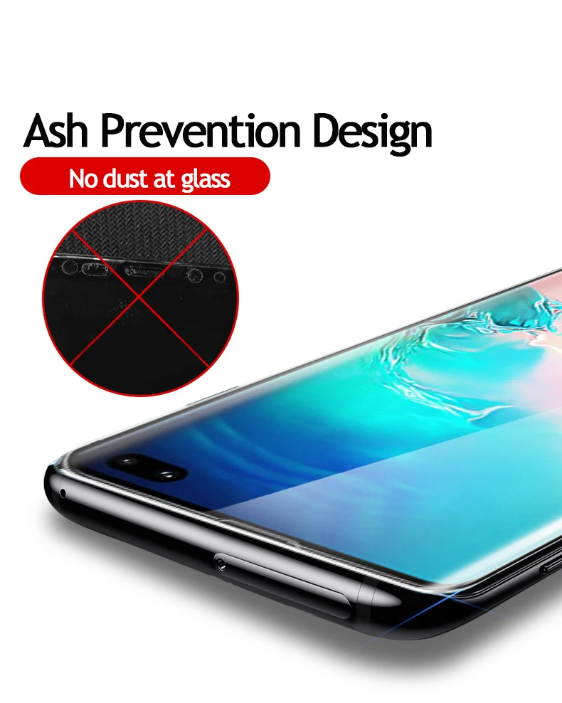 Для samsung S10 S10+ S10e полный клей изогнутый стеклянный экран протектор отпечатков пальцев разблокировка 3D жидкая УФ защитная пленка из закаленного стекла