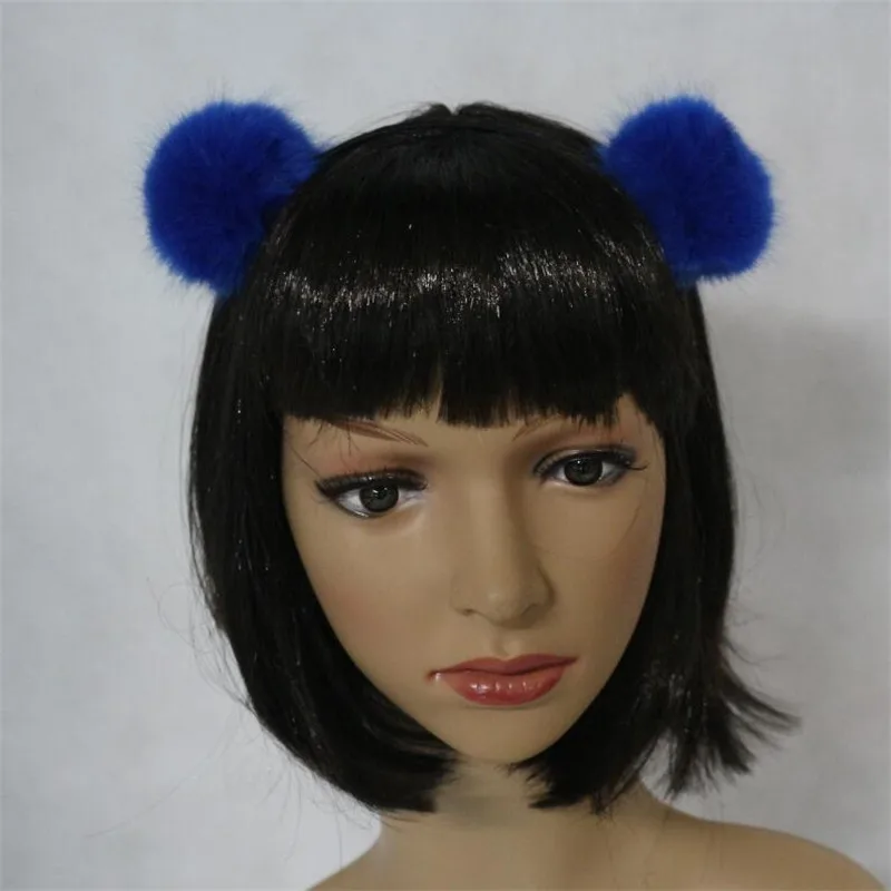 1 шт. искусственный мех кролика мяч Hairband девушки женщины рождественской