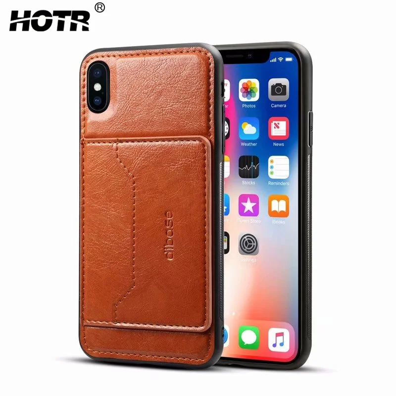 Чехол из искусственной кожи для iphone XS Max XR футляр карт задняя крышка чехол