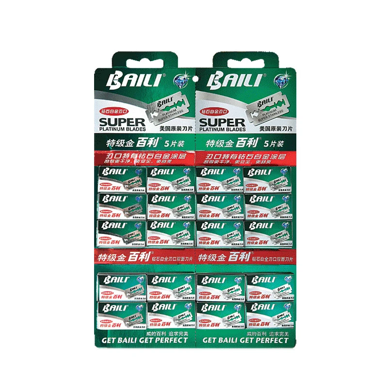 BAILI 100 шт Безопасные лезвия для бритвы с двойным краем Платиновые супер